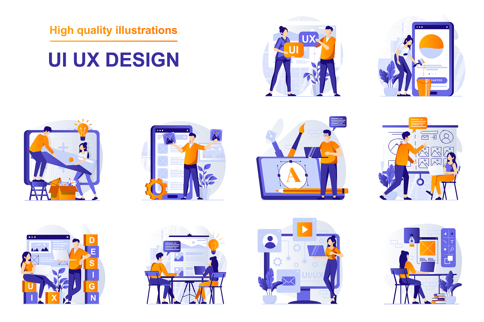 Webサイト制作でコンバージョンを高めるUI・UXデザインの重要ポイントを解説するイラスト